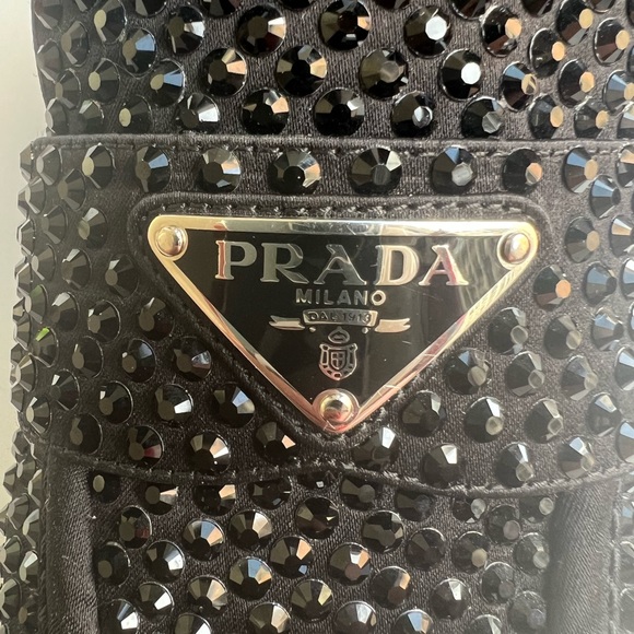PRADA Satin Crystal Loafer Mules Size 41 - Picture 6 of 13